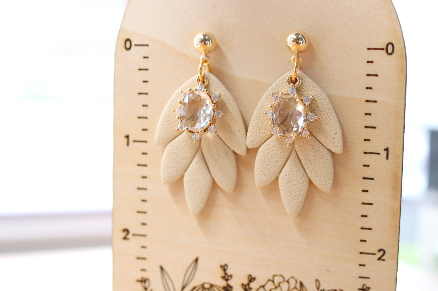 Beige Dazzle Earrings