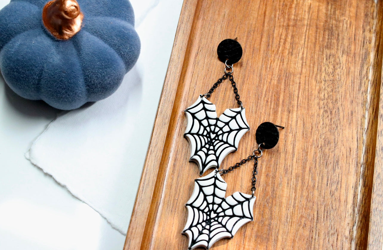 Spiderweb Heart Earrings