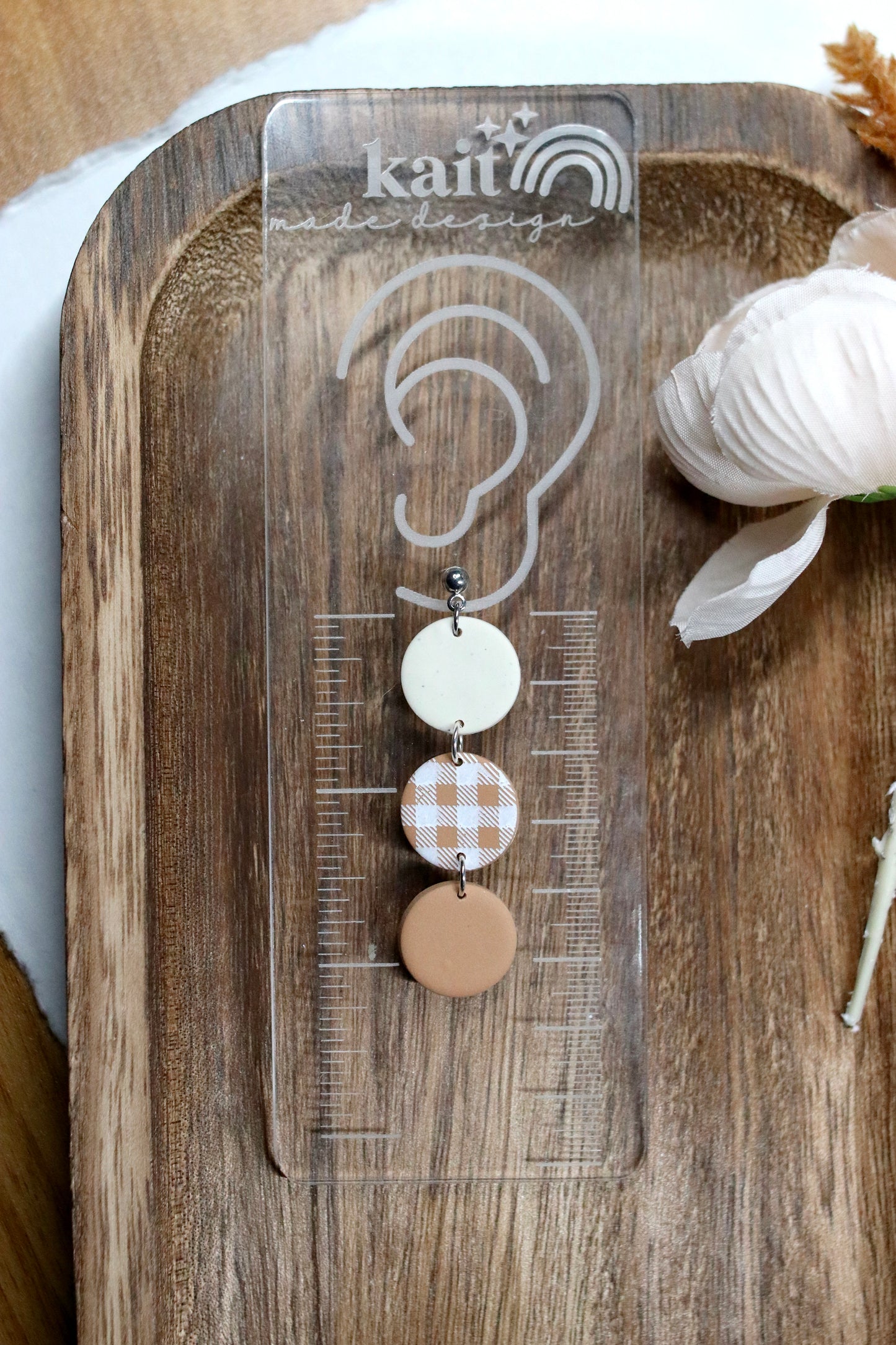 Plaid Circle Fall Earrings