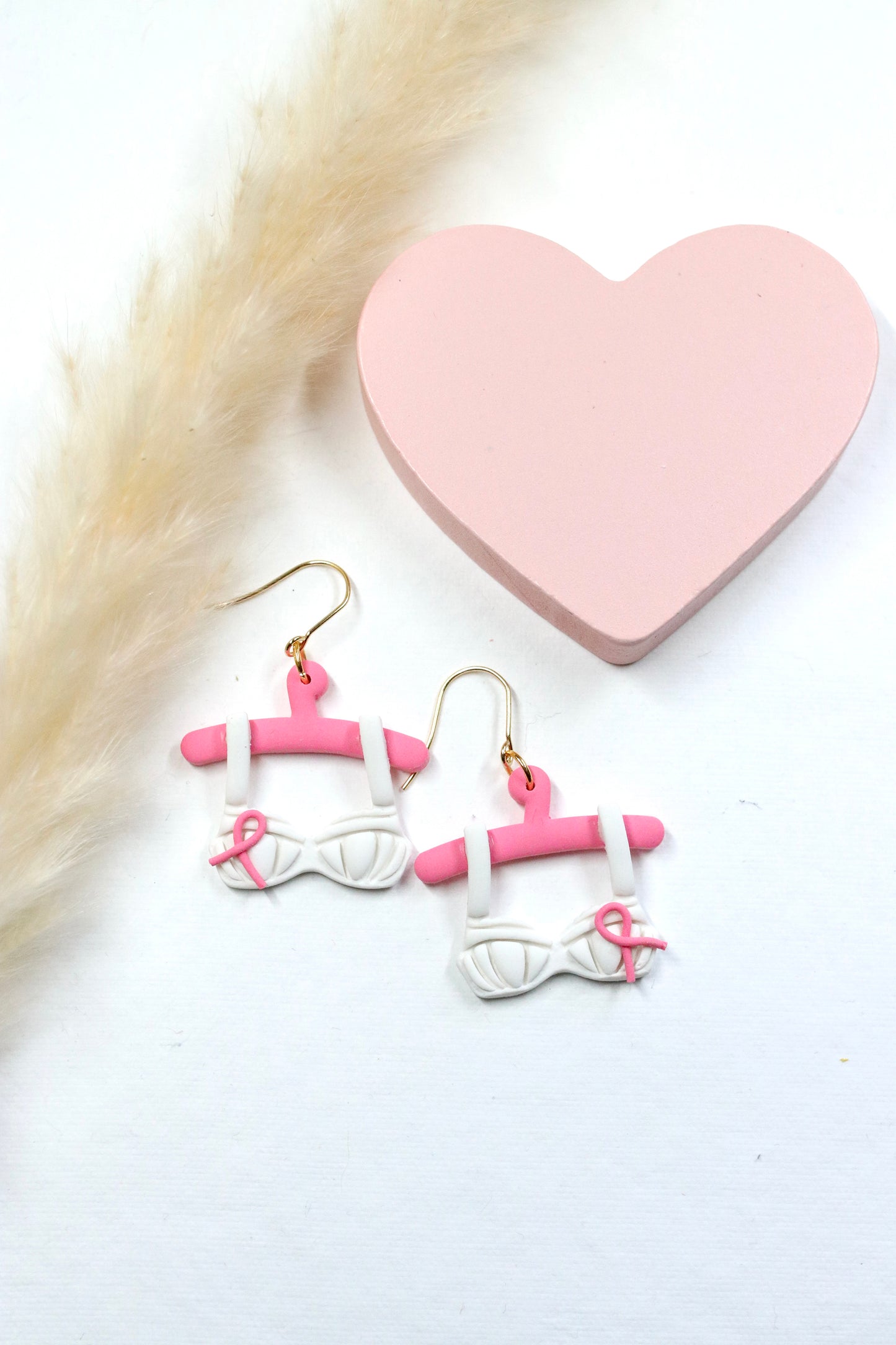 Breast Cancer Bra Earrings