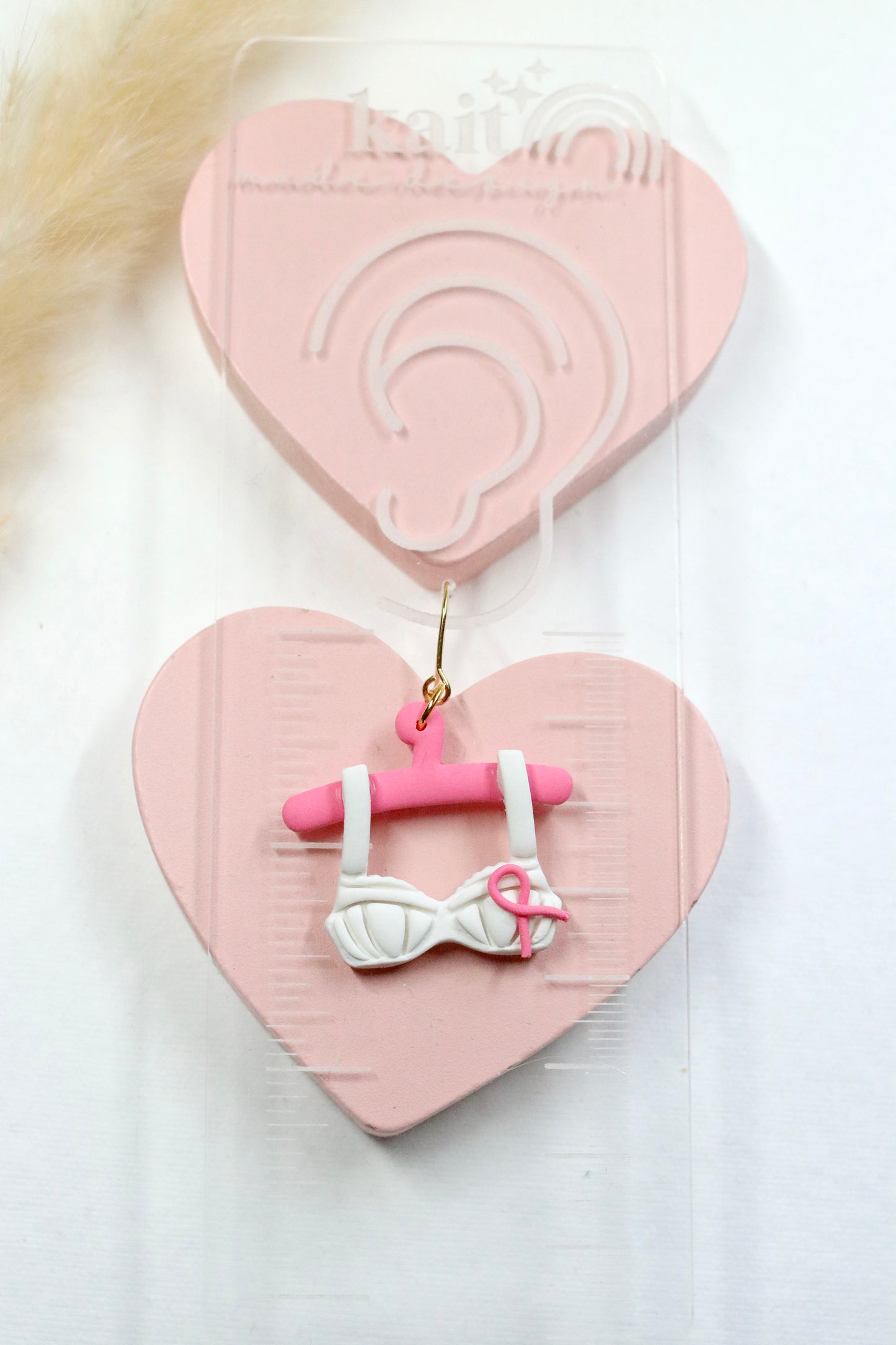 Breast Cancer Bra Earrings
