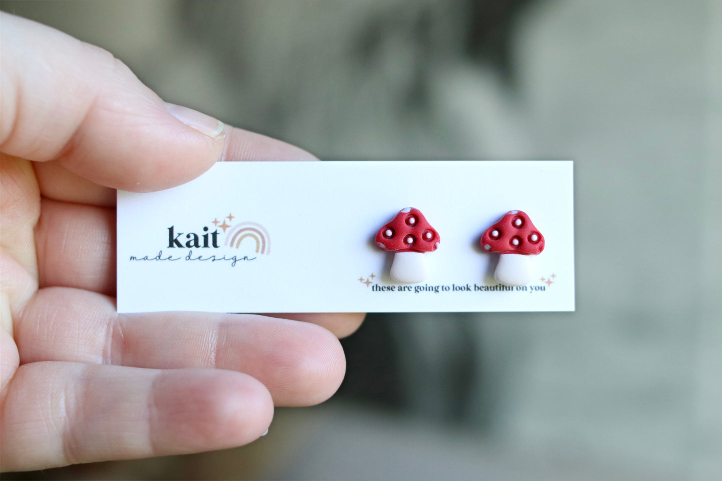 Baby Mushroom Stud Earrings