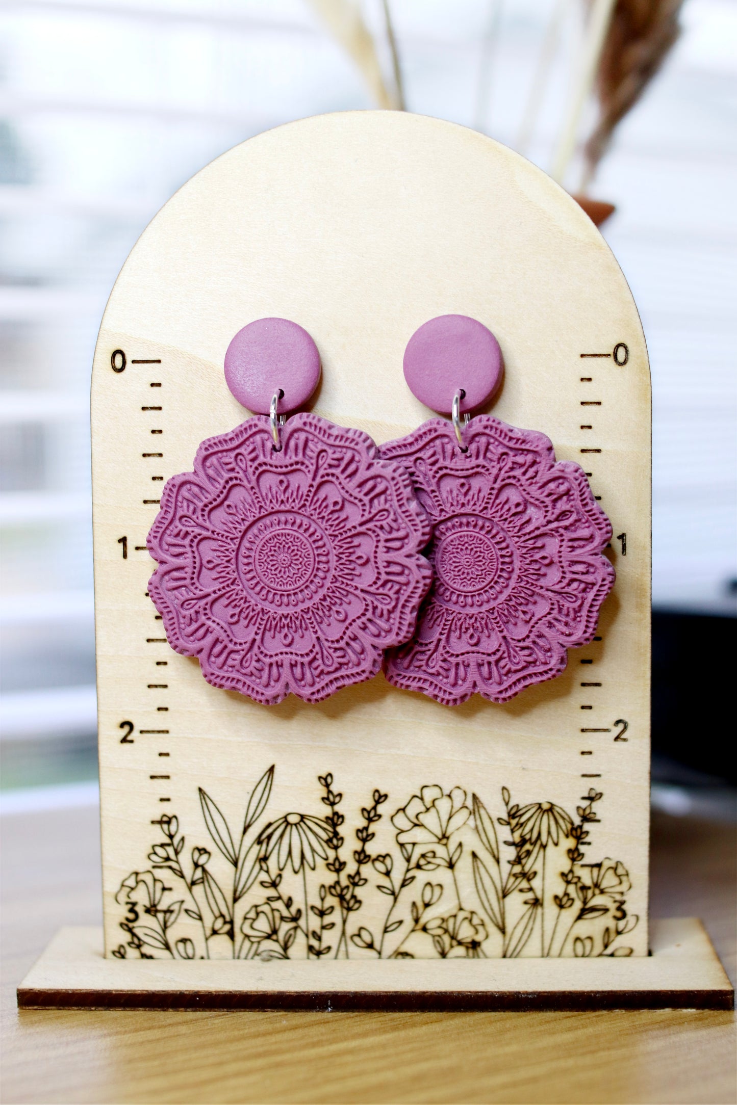 Plum Mandala Earrings