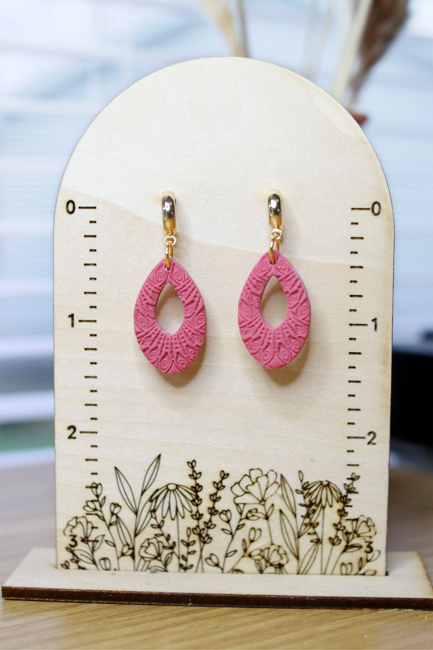 Magenta Elegant Drop Earrings