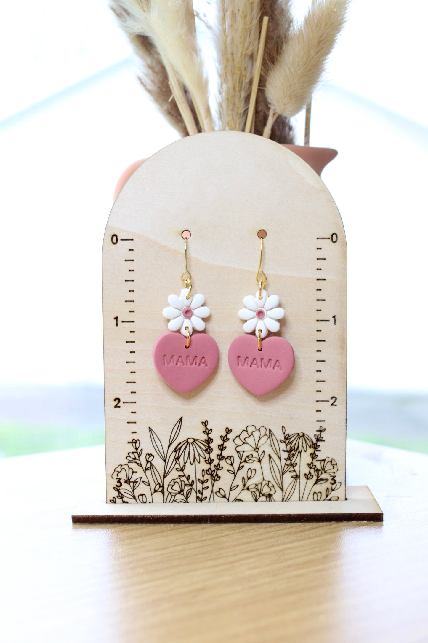 Mama Heart Dangle Earrings