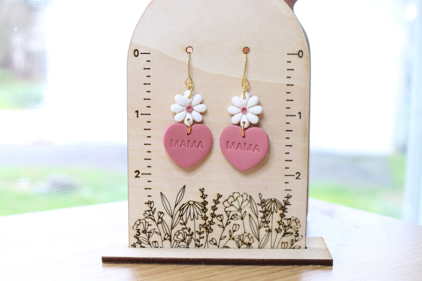 Mama Heart Dangle Earrings