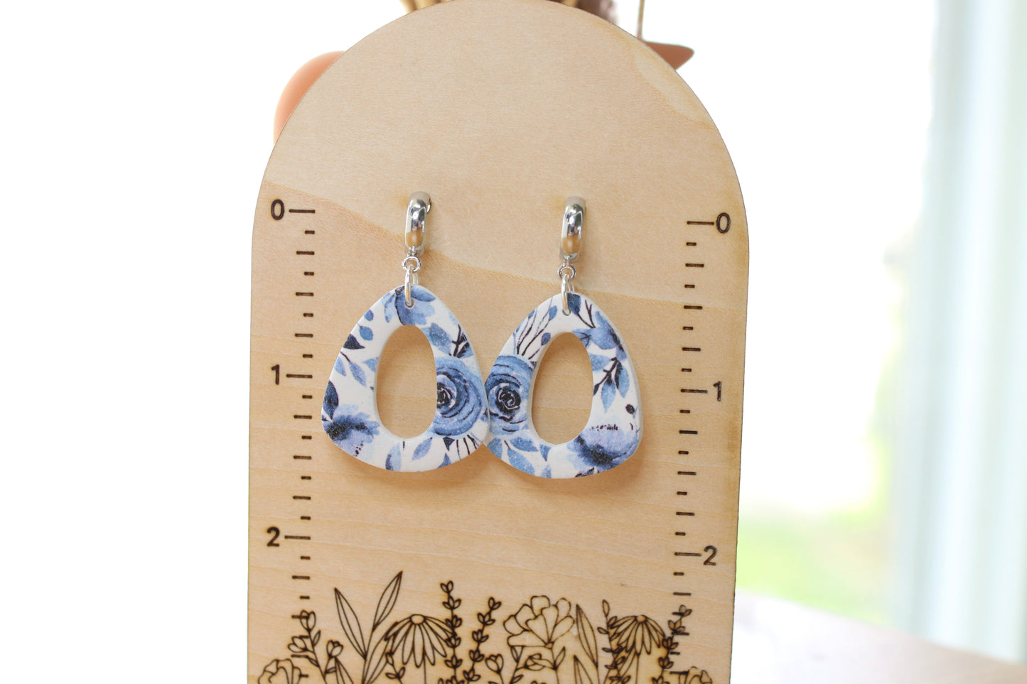 Blue Rose Earrings