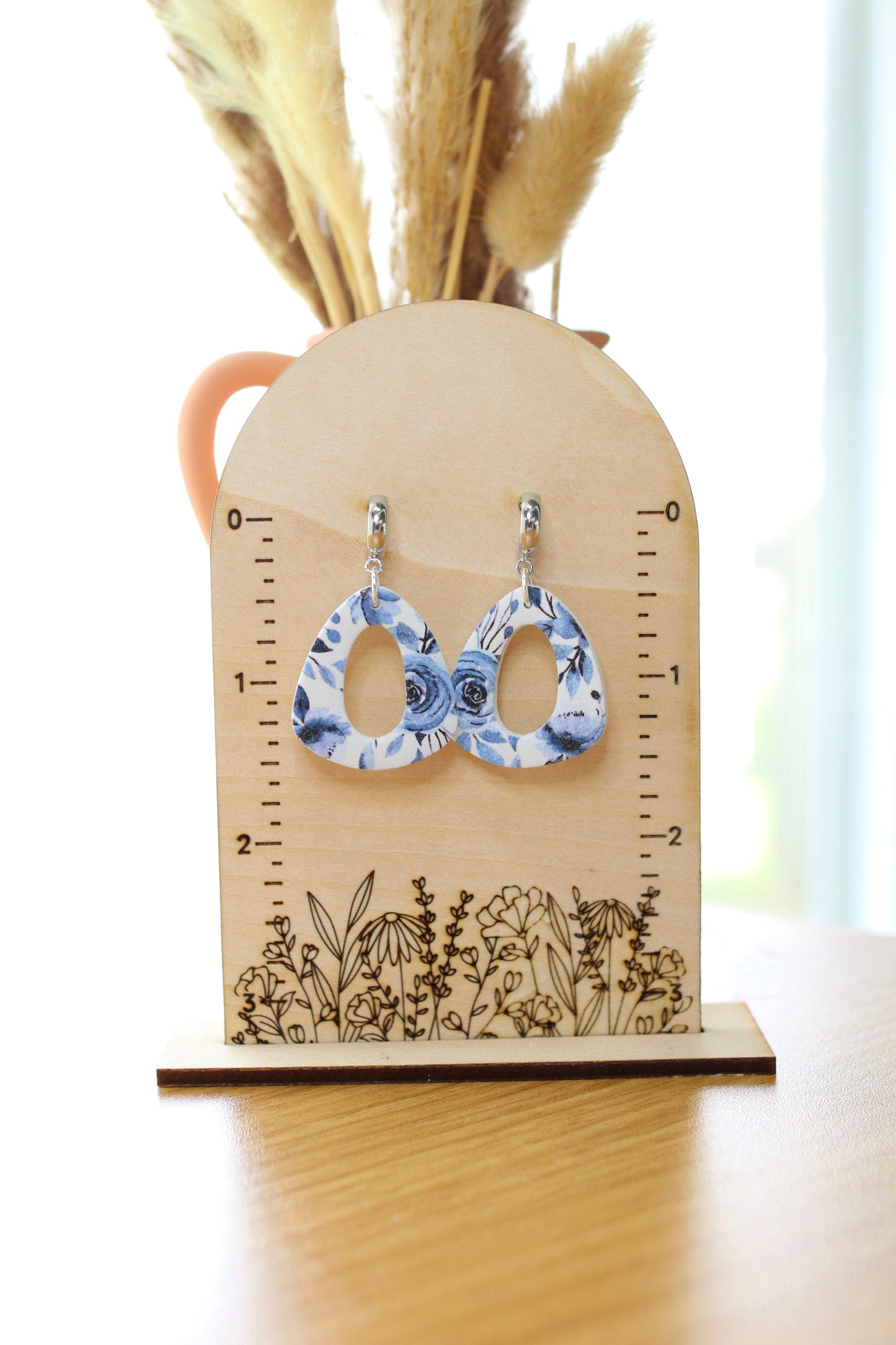 Blue Rose Earrings