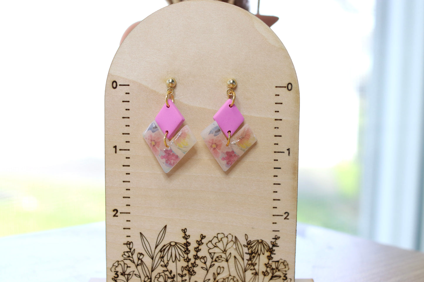 Floral Clear Diamond Earrings