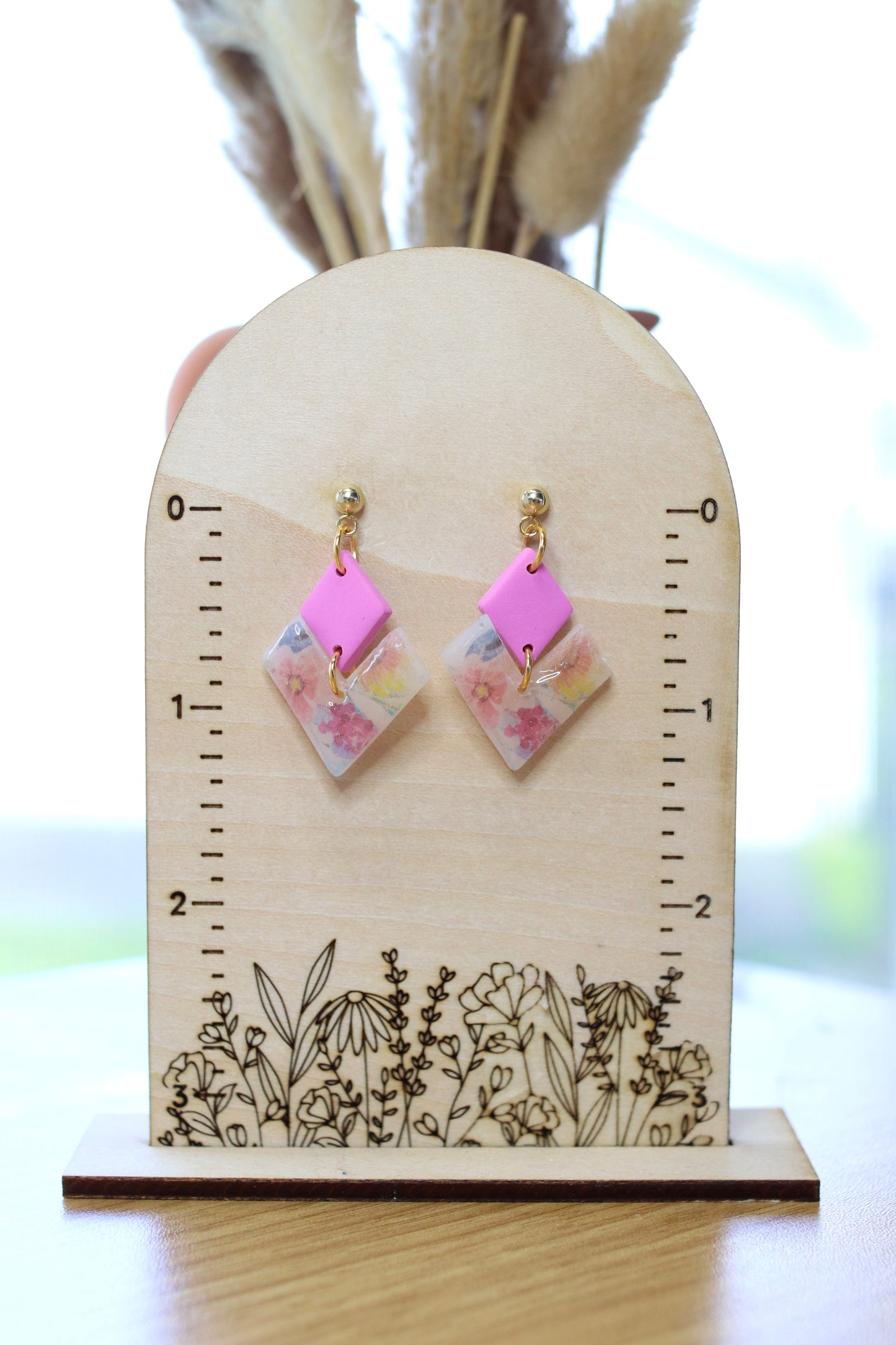 Floral Clear Diamond Earrings