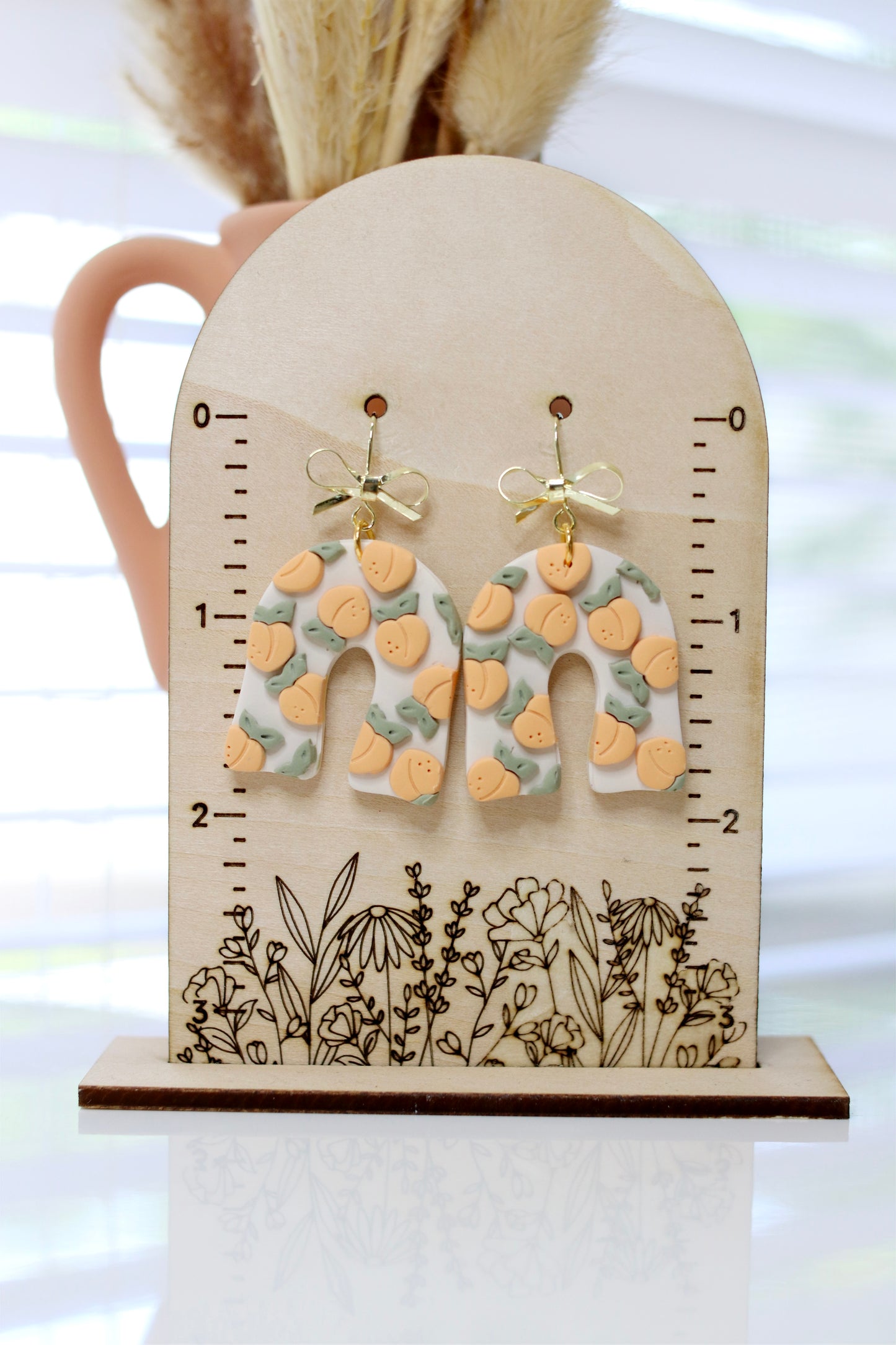 Peach Filled Arch Earrings
