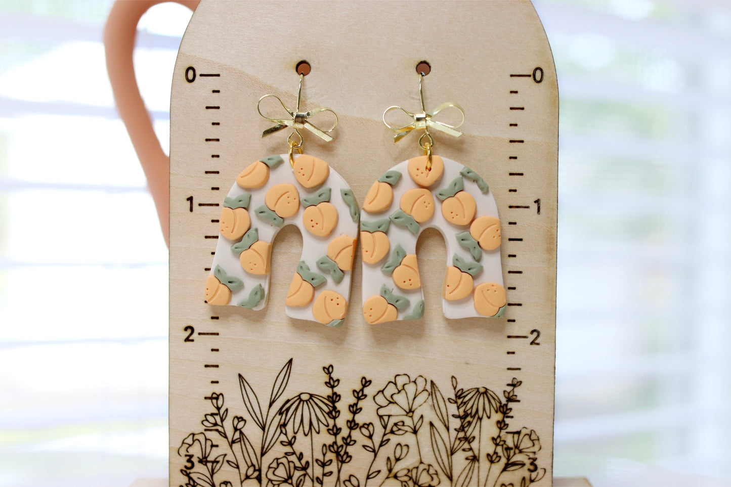 Peach Filled Arch Earrings