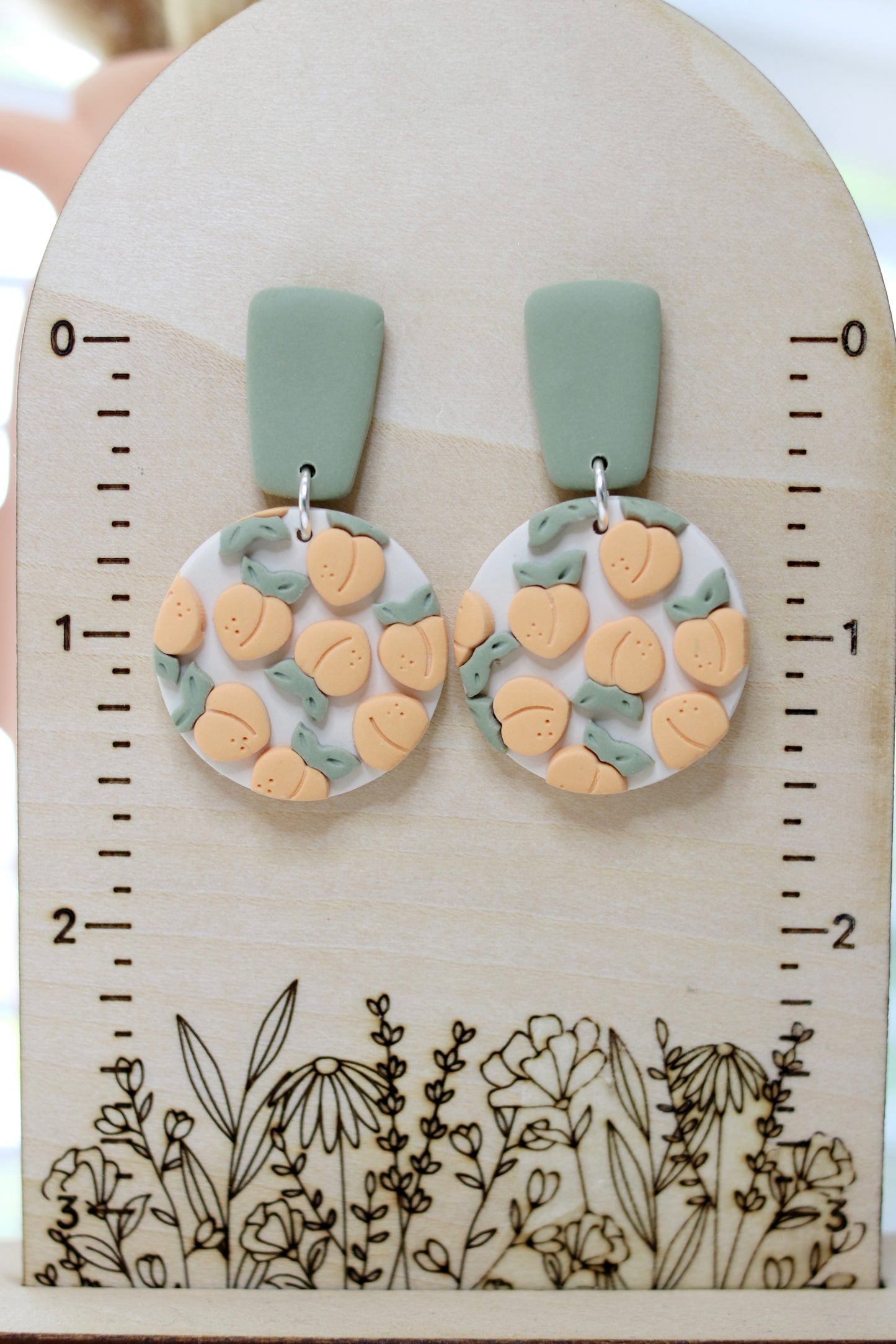 Peach Filled Circle Earrings