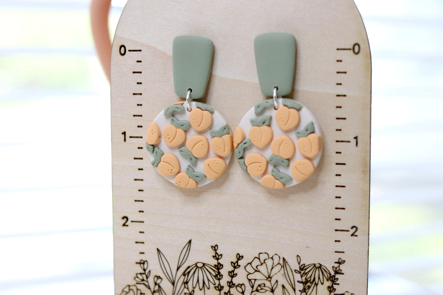 Peach Filled Circle Earrings