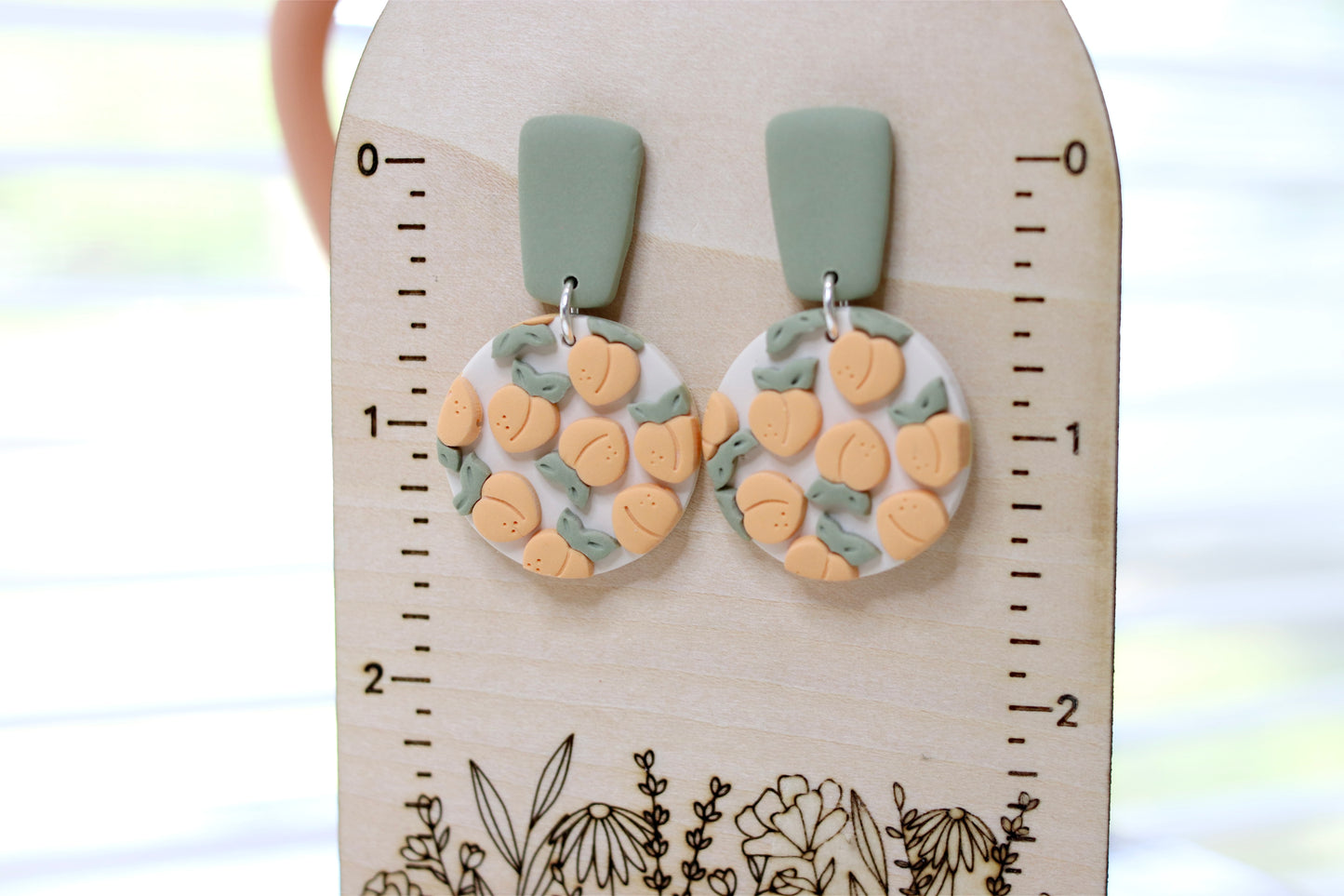 Peach Filled Circle Earrings