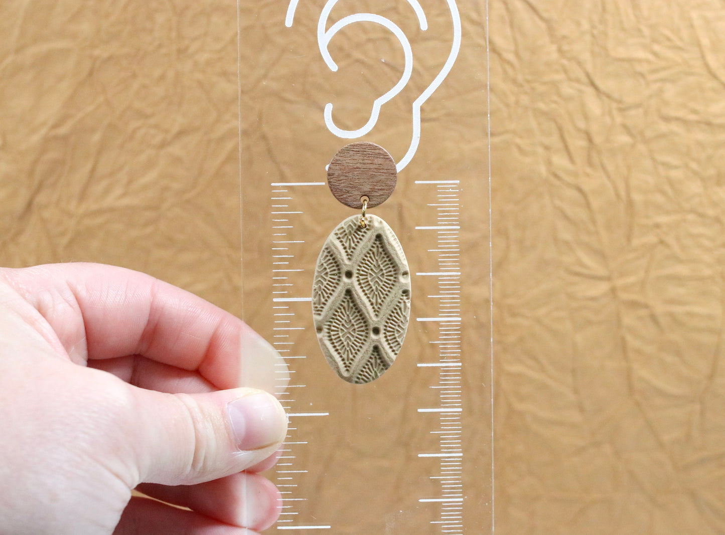 Oval Printed Brown Dangles