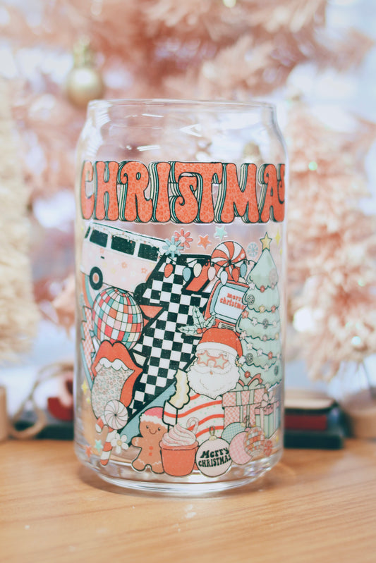 Christmas Cluster Beer Can Glass