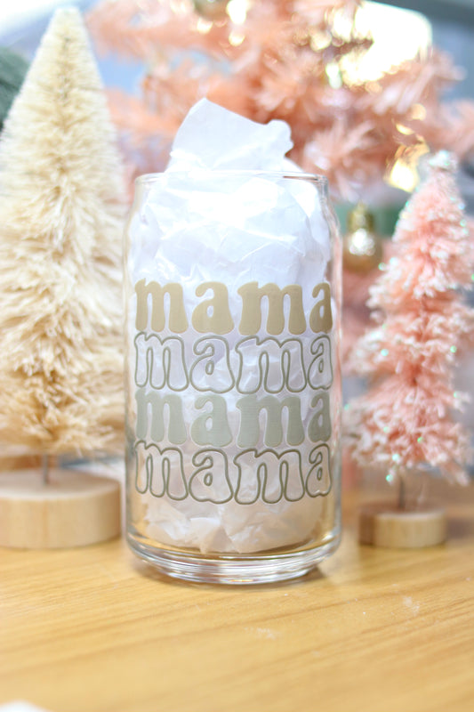 Mama Beer Can Glass