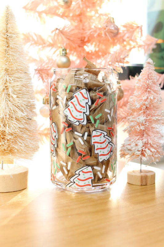 Christmas Tree Cake Beer Can Glass