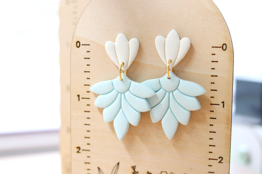 Sky Blue Scallop Earrings