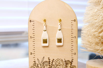 Gold Champagne Bottle Earrings