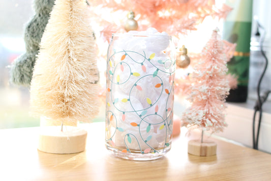 Christmas Light Beer Can Glass