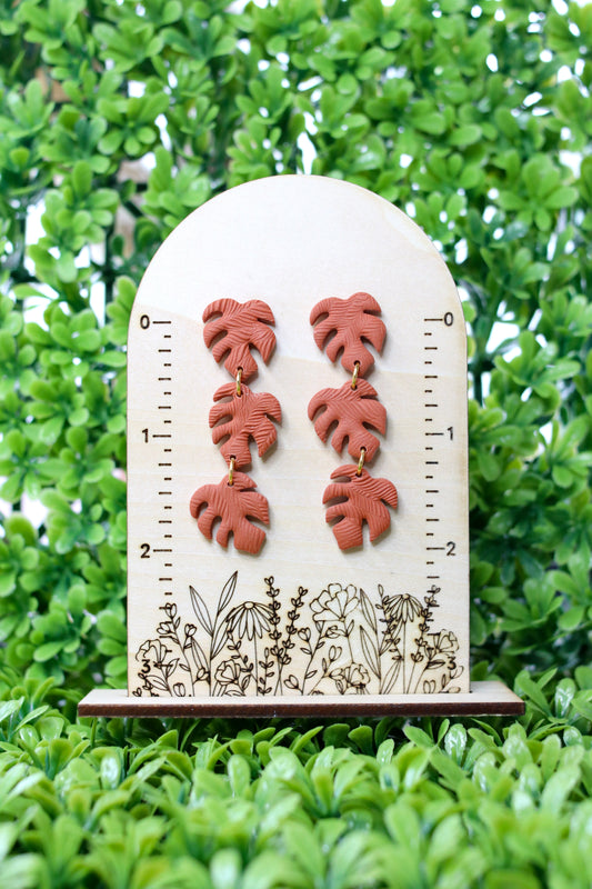 Terracotta Monstera Dangles