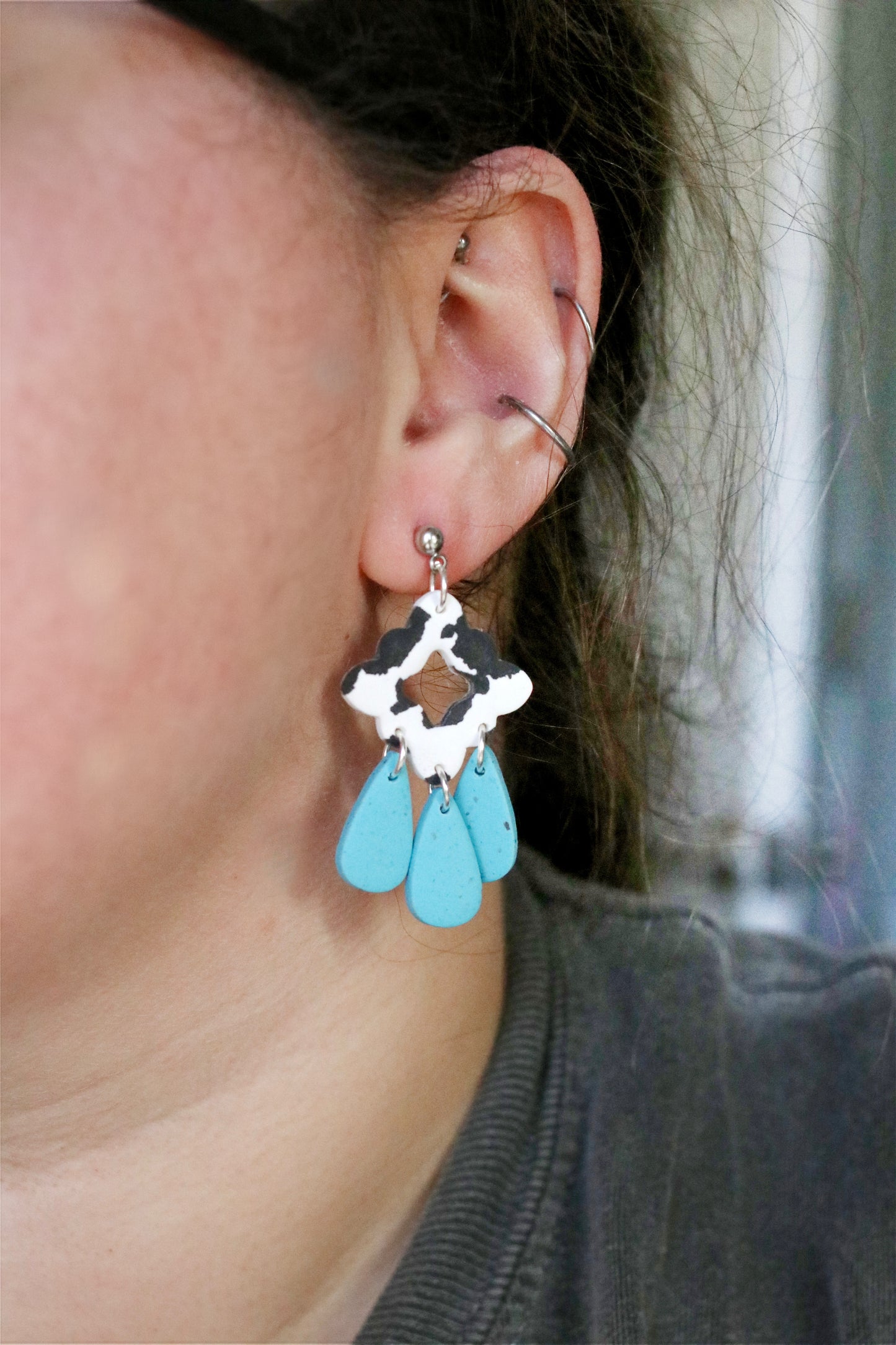 Western Moo Drop Earrings