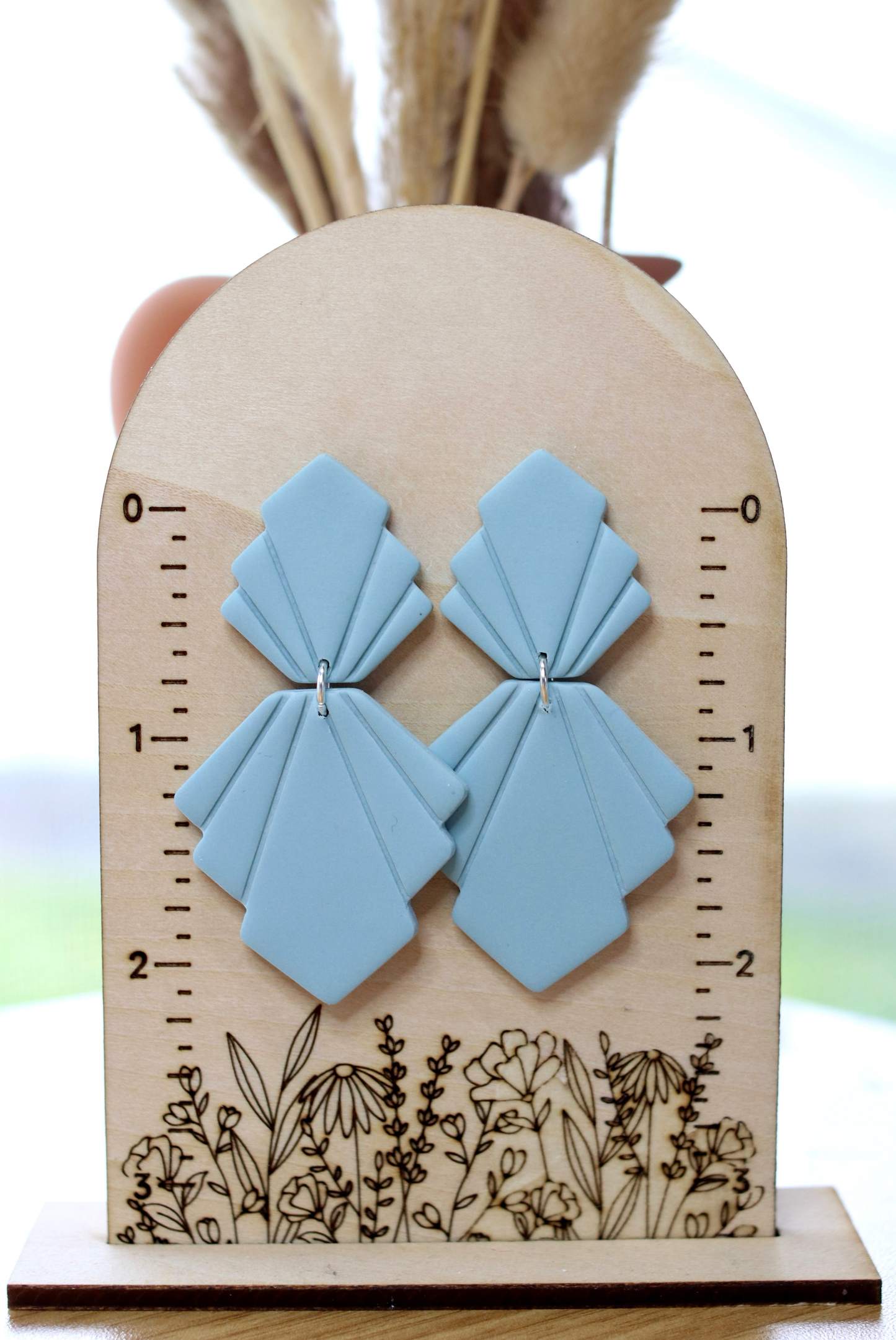 Large Dusty Blue Earrings