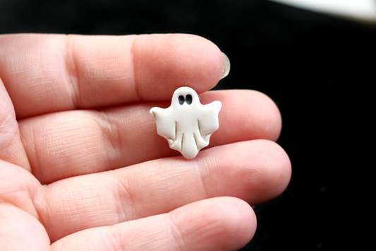 Wide Ghost Stud Earrings