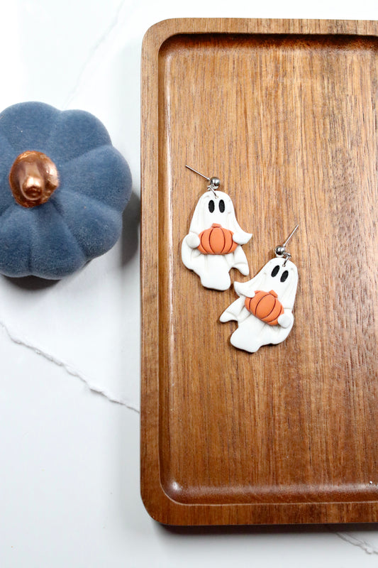 Ghost and Pumpkin Earrings