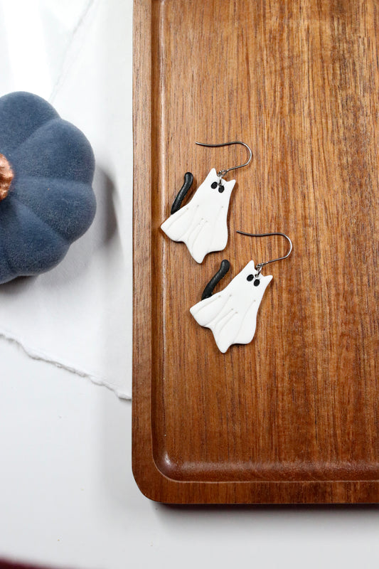 Ghost Cat Earrings