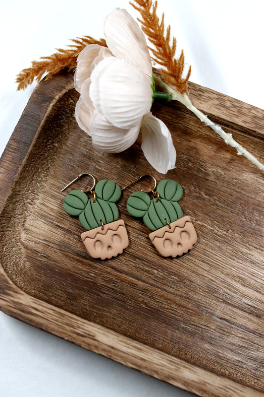 Mouse Cactus Skull Earrings