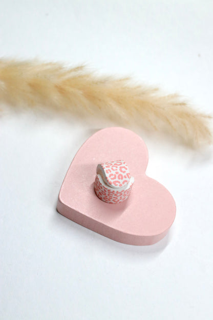 Pink Cheetah Huggie Earrings