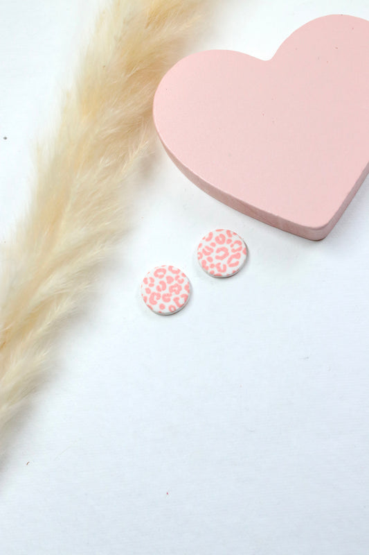 Pink Cheetah Stud Earrings