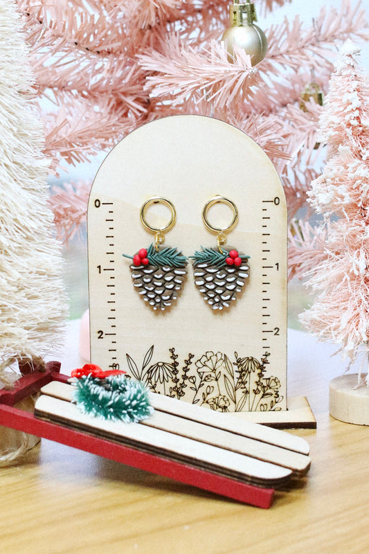 Winter Pinecone Earrings