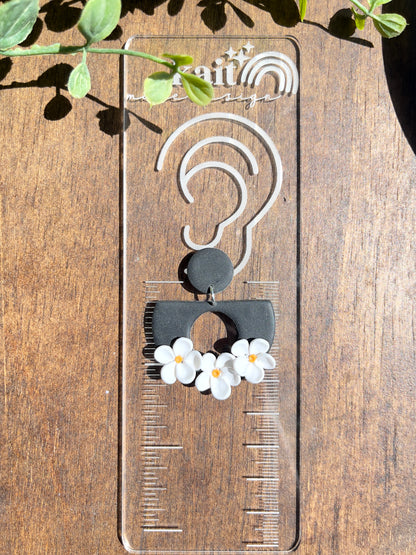 Black Daisy Statement Earrings