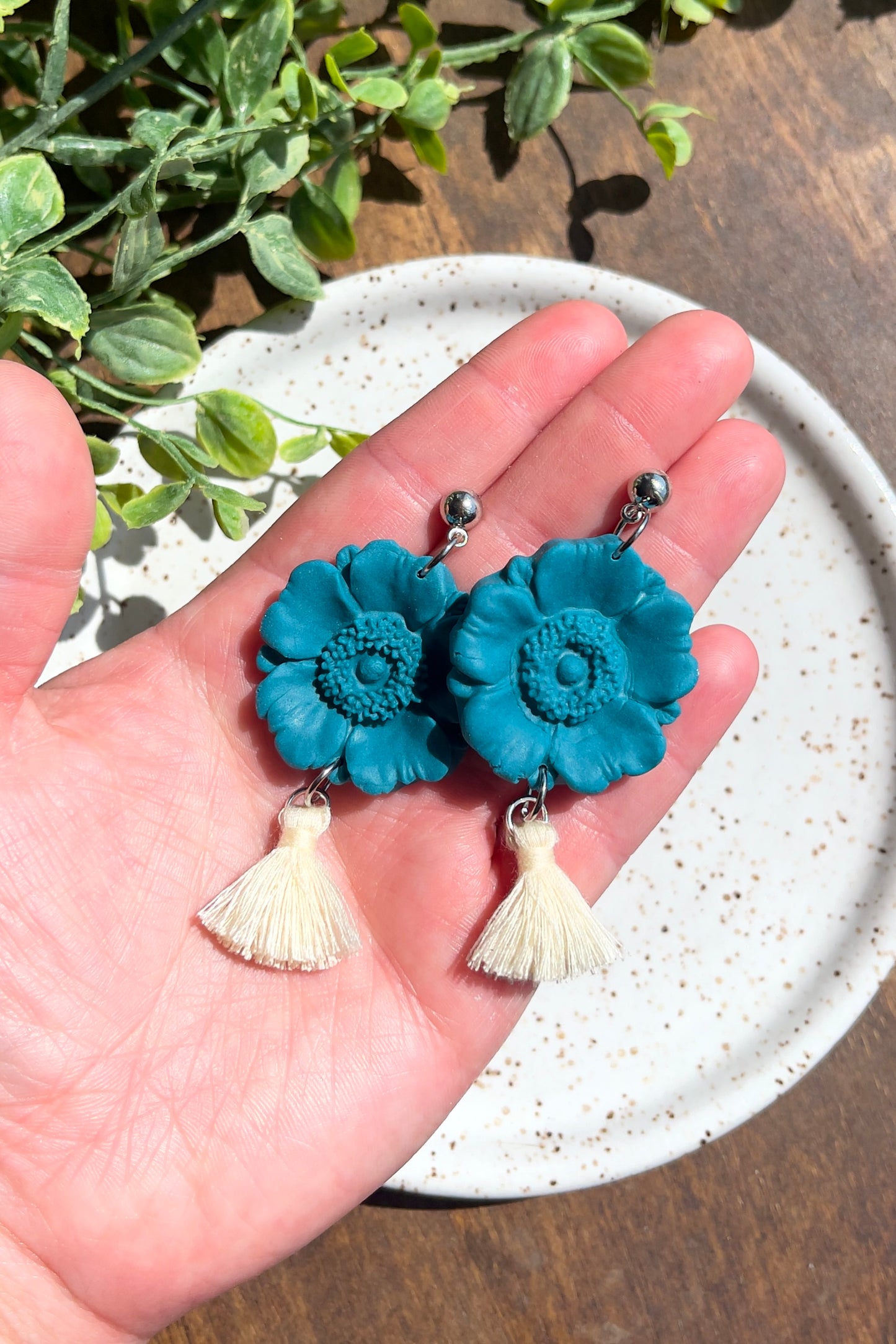 Sea Glass Flower Earrings