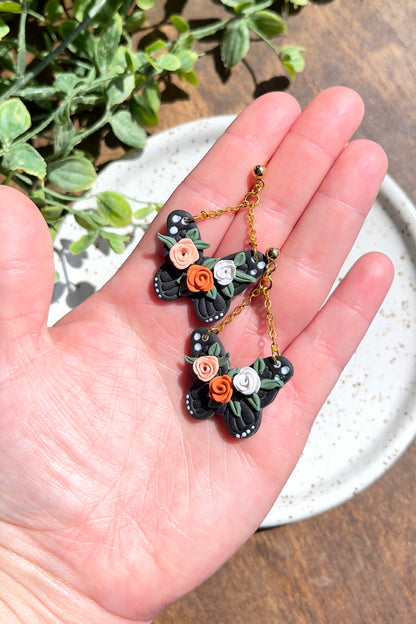 Floral Monarch Butterfly Earrings