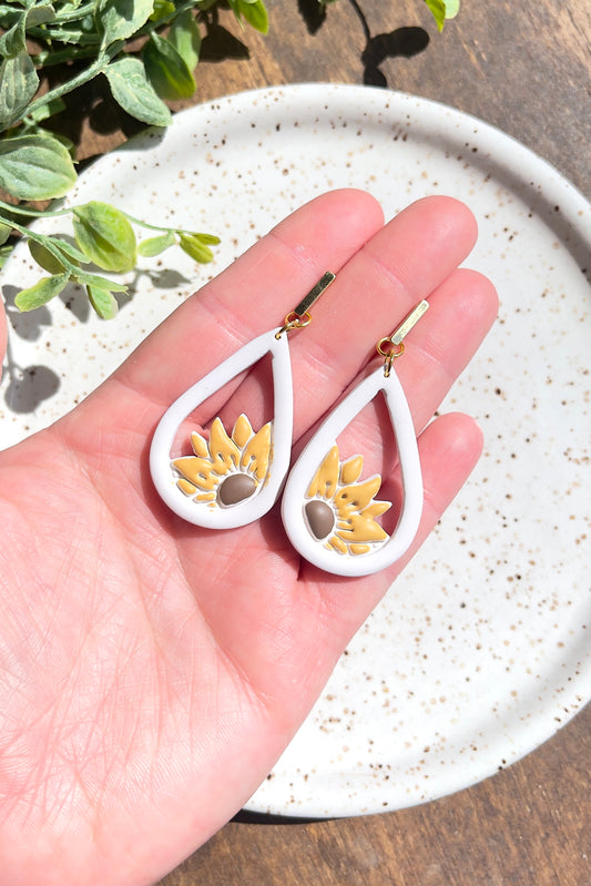 Light Sunflower Drop Earrings