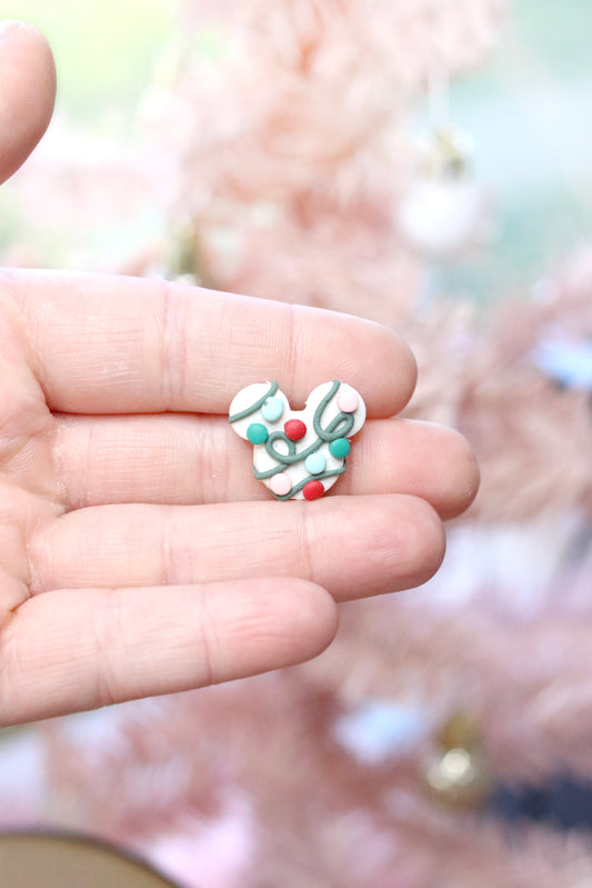 Christmas Light Mouse Stud Earrings