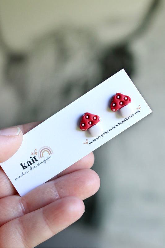 Baby Mushroom Stud Earrings