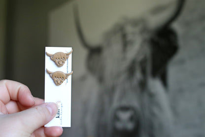 Highland Cow Stud Earrings