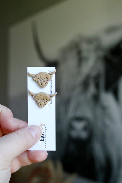 Highland Cow Stud Earrings