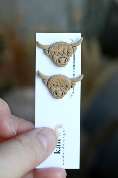 Highland Cow Stud Earrings