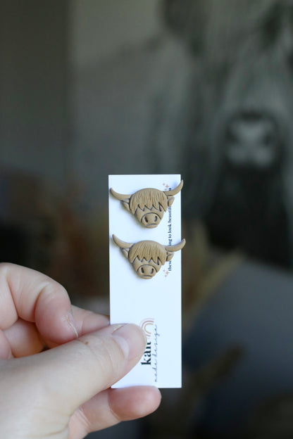 Highland Cow Stud Earrings