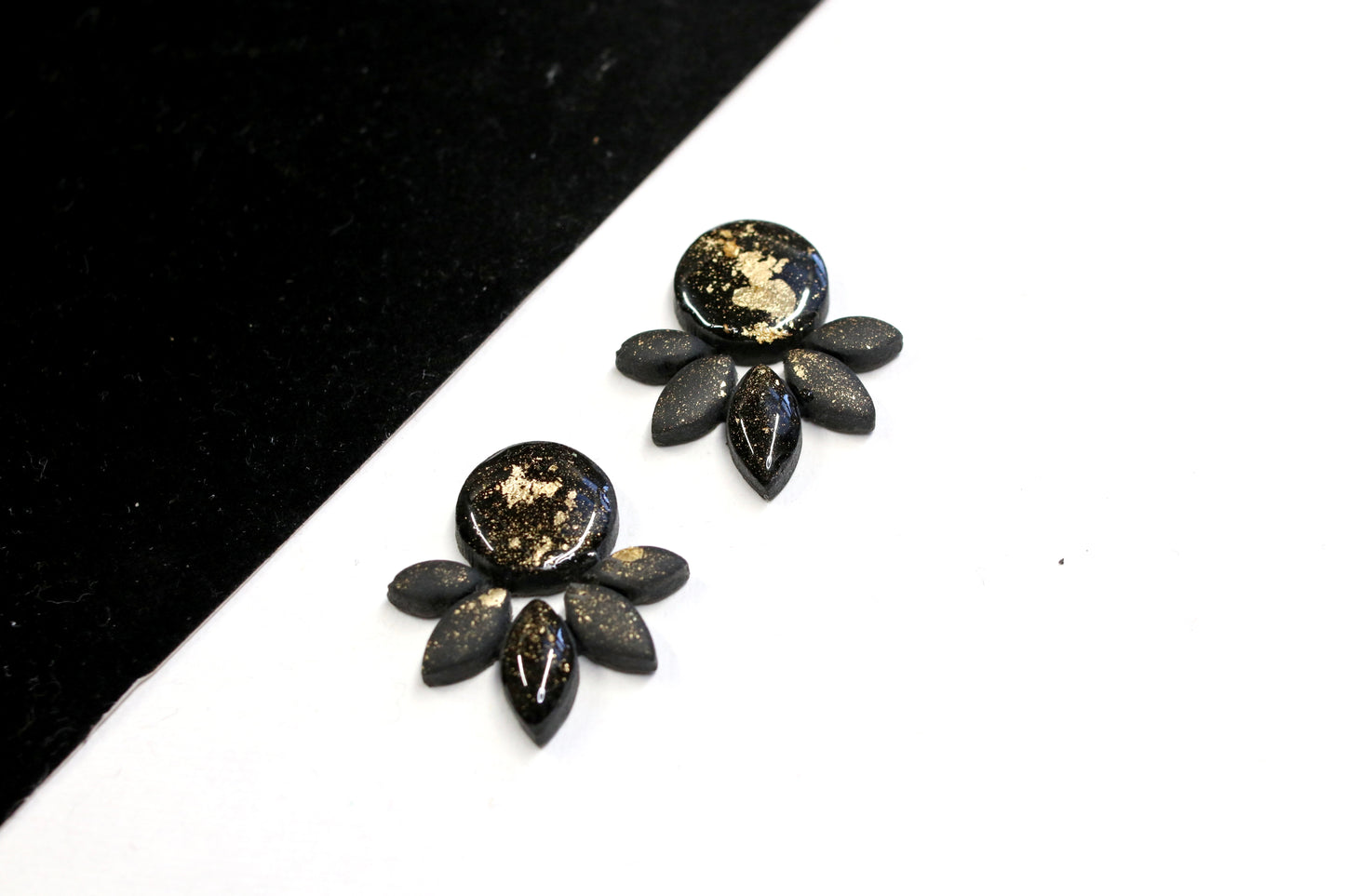 Gold Flake Drop Studs