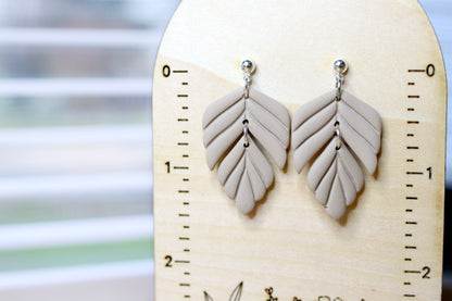 Taupe Scallop Earrings