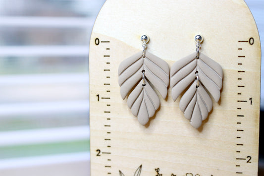 Taupe Scallop Earrings