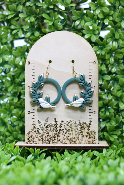 Sage Dove Wreath Earrings